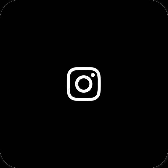 Estetski crno Instagram ikone aplikacija