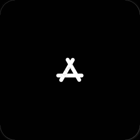 Естетски црн AppStore иконе апликација