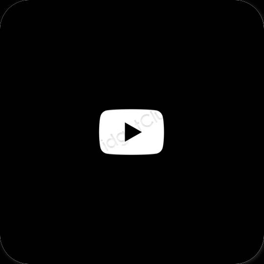 جمالي أسود Youtube أيقونات التطبيق