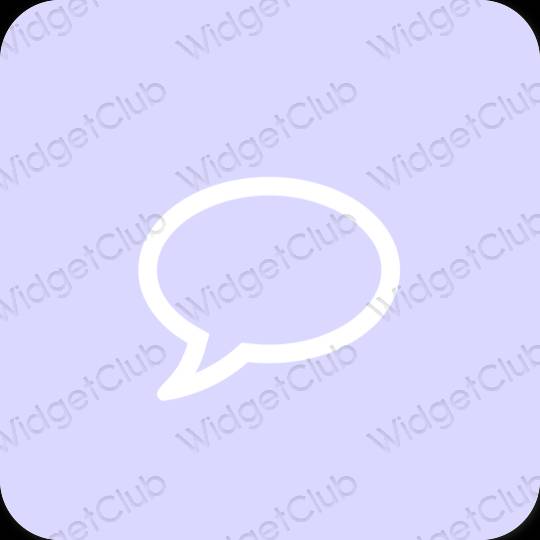 Естетичен пастелно синьо Messages икони на приложения