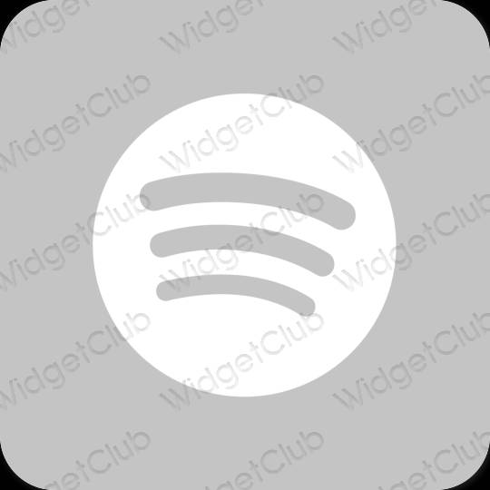 Estetický šedá Spotify ikony aplikací