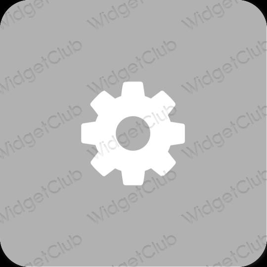 审美的 灰色的 Settings 应用程序图标