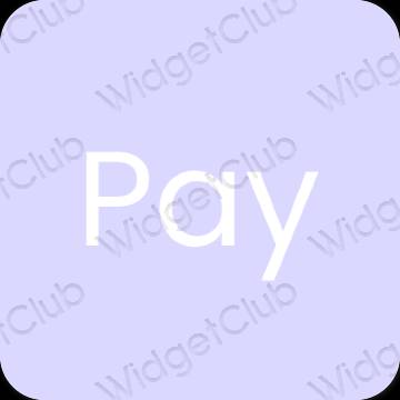 Естетичен лилаво PayPay икони на приложения