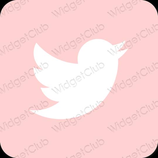 审美的 粉色的 Twitter 应用程序图标