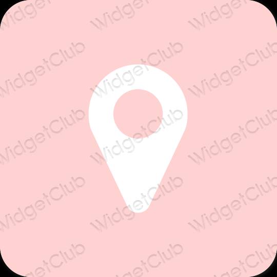 Estetické Ružová Map ikony aplikácií