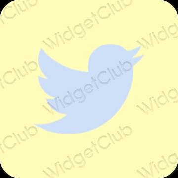 Estetické žltá Twitter ikony aplikácií