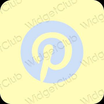 Esztétika sárga Pinterest alkalmazás ikonok