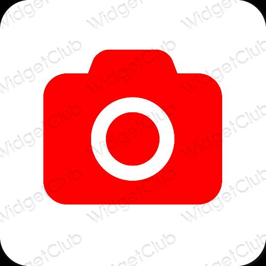 Estetické červená Camera ikony aplikácií
