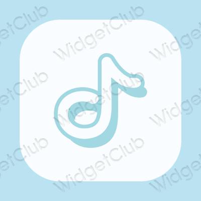 Stijlvol pastelblauw TikTok app-pictogrammen