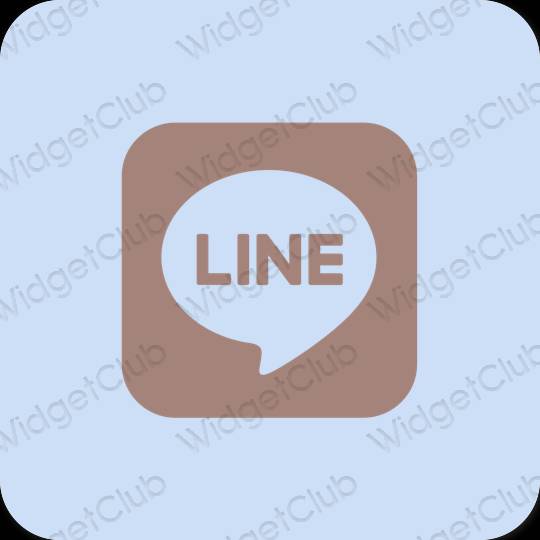 Estetické pastelovo modrá LINE ikony aplikácií