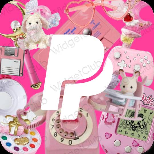 Stijlvol Neon roze Paypal app-pictogrammen