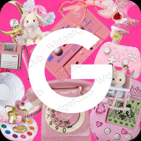 Αισθητικός νέον ροζ Google εικονίδια εφαρμογών