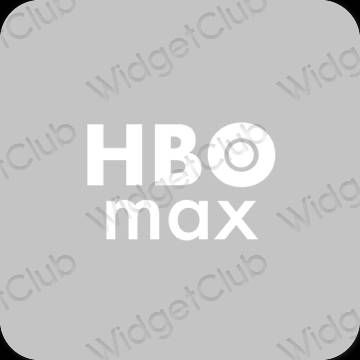جمالي اللون الرمادي HBO MAX أيقونات التطبيق