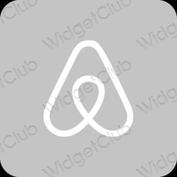 Естетичний сірий Airbnb значки програм