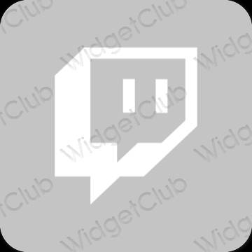 Estético cinzento Twitch ícones de aplicativos