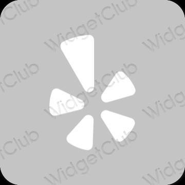 Estético cinzento Yelp ícones de aplicativos