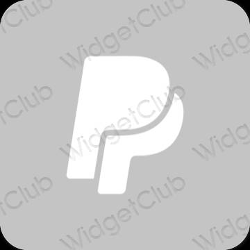 Estetyka szary Paypal ikony aplikacji