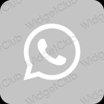 Estético cinzento WhatsApp ícones de aplicativos