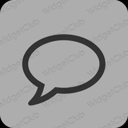 Estético cinzento Messages ícones de aplicativos