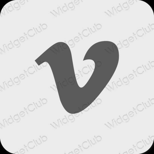 Æstetisk grå Vimeo app ikoner