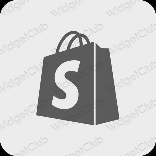 Estetik gri Shopify uygulama simgeleri