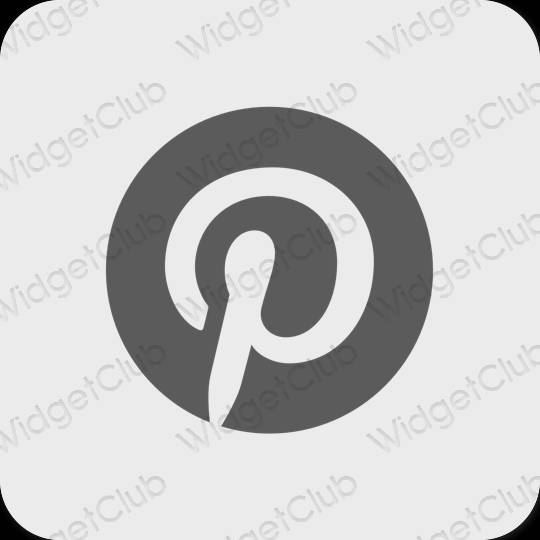 미적인 회색 Pinterest 앱 아이콘