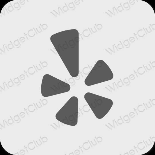 Estetické sivá Yelp ikony aplikácií