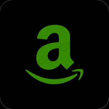 Estetický Černá Amazon ikony aplikací