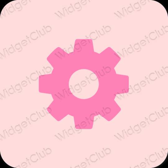 Esthétique rose Settings icônes d'application