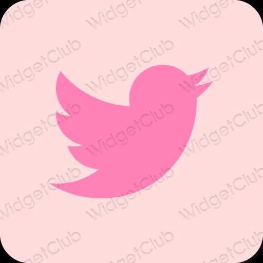 Estetické Ružová Twitter ikony aplikácií