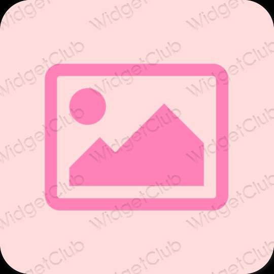 審美的 柔和的粉紅色 Photos 應用程序圖標