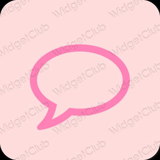جمالي الوردي الباستيل Messages أيقونات التطبيق