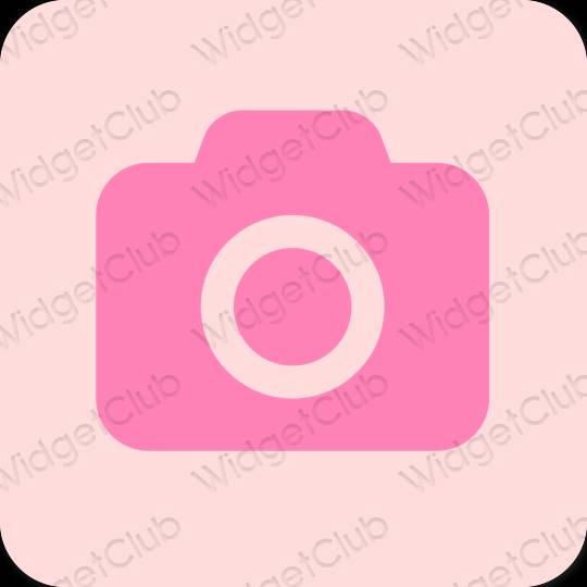 Естетски пастелно розе Camera иконе апликација