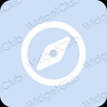 Estético azul pastel Safari iconos de aplicaciones