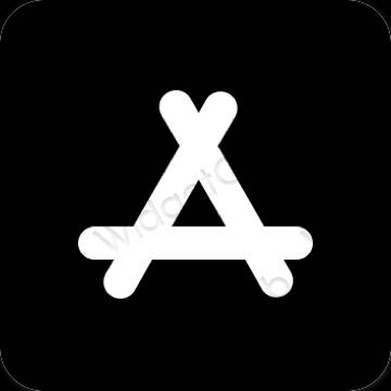 Estetyka czarny AppStore ikony aplikacji