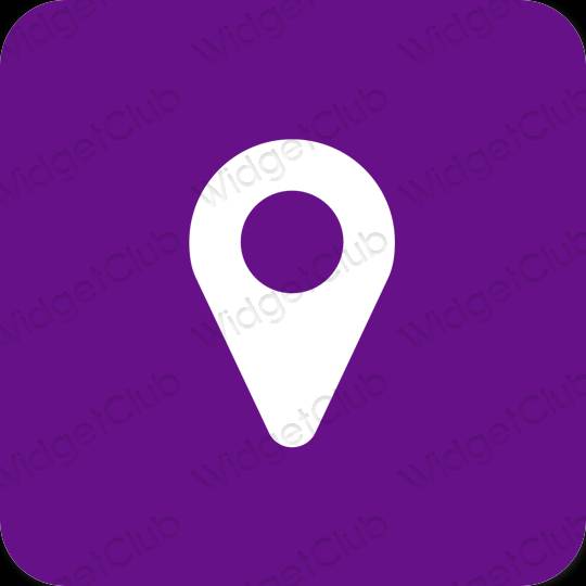 эстетический пурпурный Map значки приложений