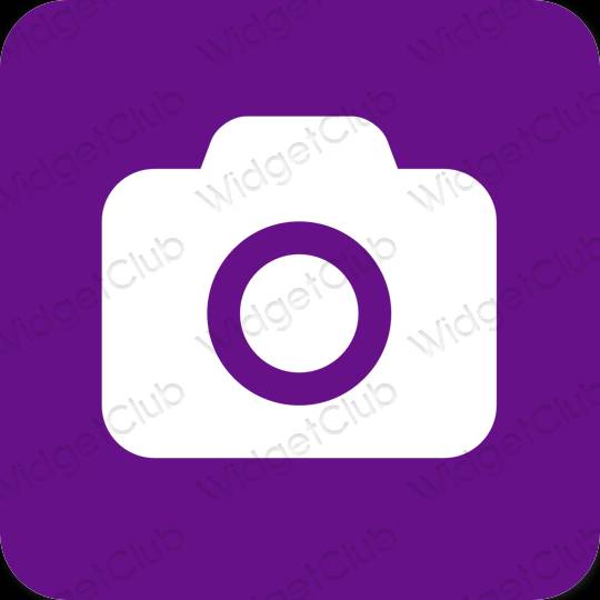 Esthétique mauve Camera icônes d'application