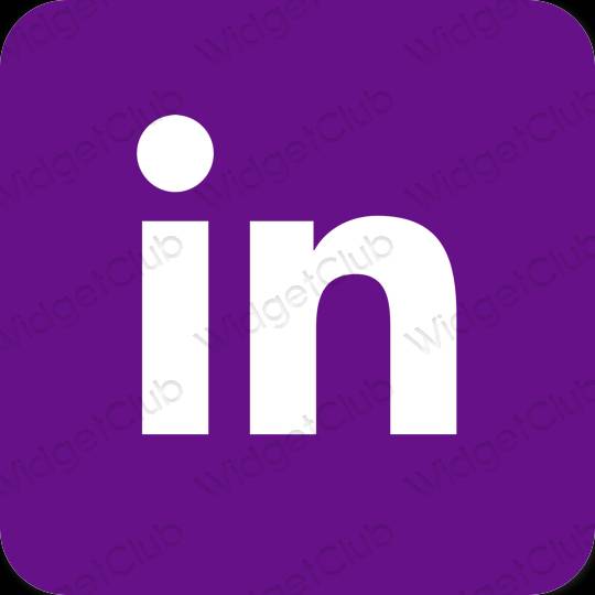 Aesthetic purple Linkedin app icons