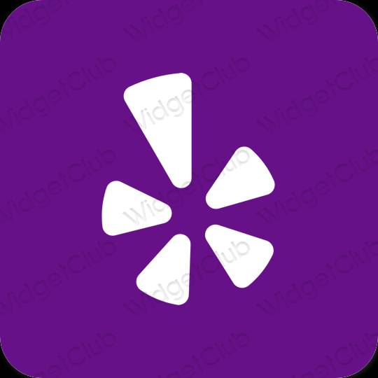 Estetyka fioletowy Yelp ikony aplikacji