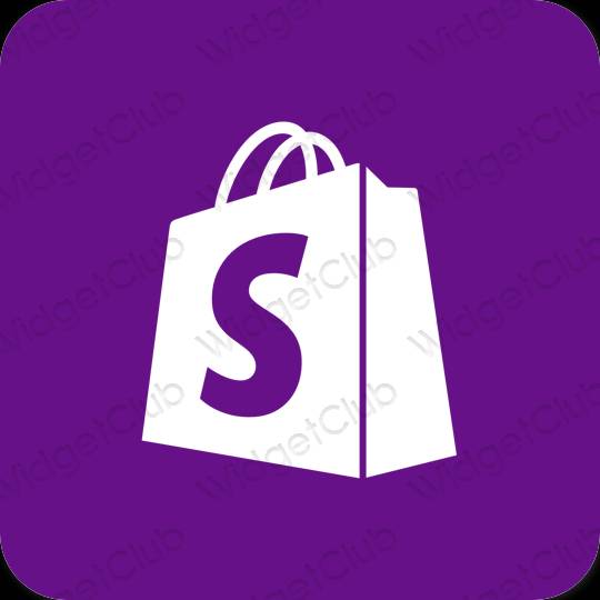 Esthétique mauve Shopify icônes d'application