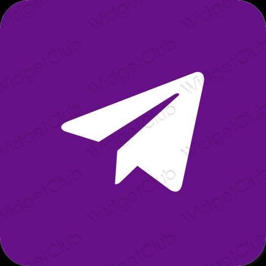 Esthétique mauve Telegram icônes d'application