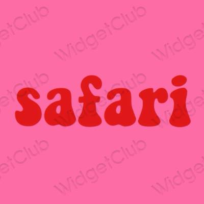 جمالي ليلكي Safari أيقونات التطبيق