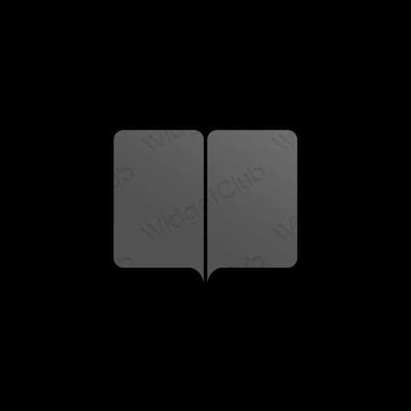 Estético negro Books iconos de aplicaciones