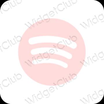Естетичен пастелно розово Spotify икони на приложения