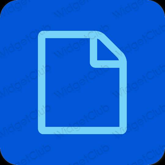 אֶסתֵטִי כחול ניאון Files סמלי אפליקציה