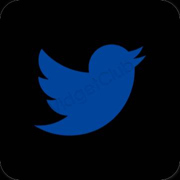 Aesthetic black Twitter app icons