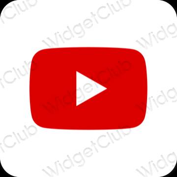 Ესთეტიური წითელი Youtube აპლიკაციის ხატები
