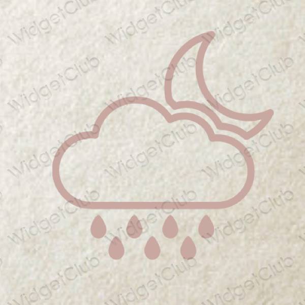 Estetyka brązowy Weather ikony aplikacji