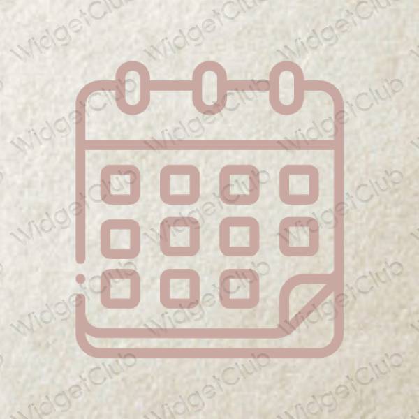 Esteettinen ruskea Calendar sovelluskuvakkeet