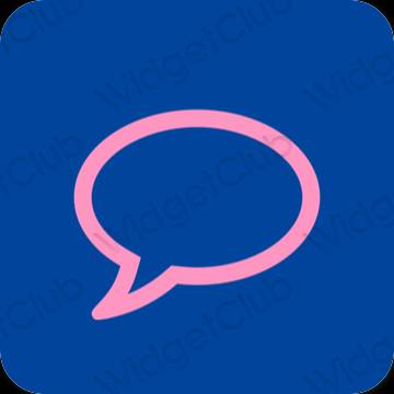 Esthétique bleu Messages icônes d'application